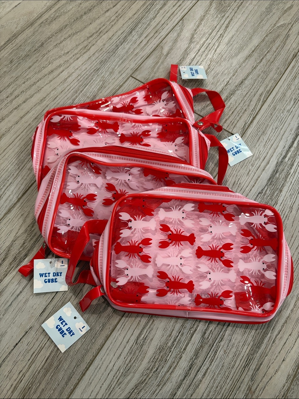 Lobster Print Travel Pouch wet/ Dry Bag